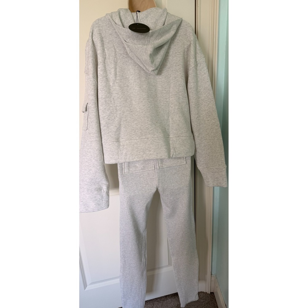 No Vacancy Gray Utility Lounge 2Pc Set L Cargo Cropped Hoodie & Zip Leggings NWT - Picture 2 of 9